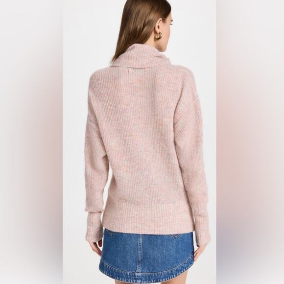 IRO Daisy Pink Space Dye Wool Alpaca Cowl Neck Oversized Sweater S - Picture 2 of 11